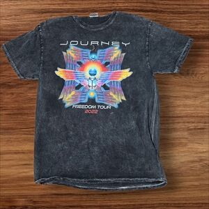Journey Distressed Black Graphic Concert Tee Shirt